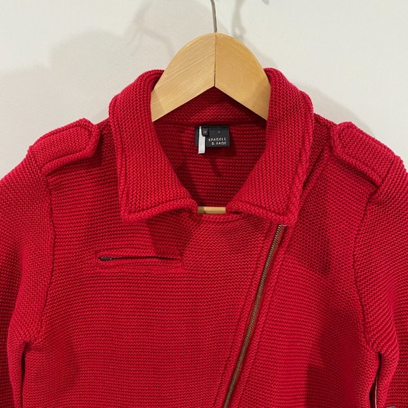NWT Urban Outfitters Sparkle & Fade Asymmetrical Red Jacket - Size XS - Picture 3 of 6